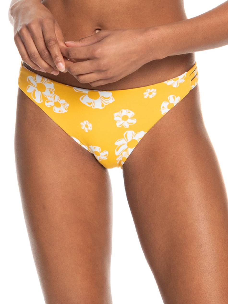 Women\'s Roxy Flower Lover Hipster Bikinis Yellow Flower | NZ_LW3052