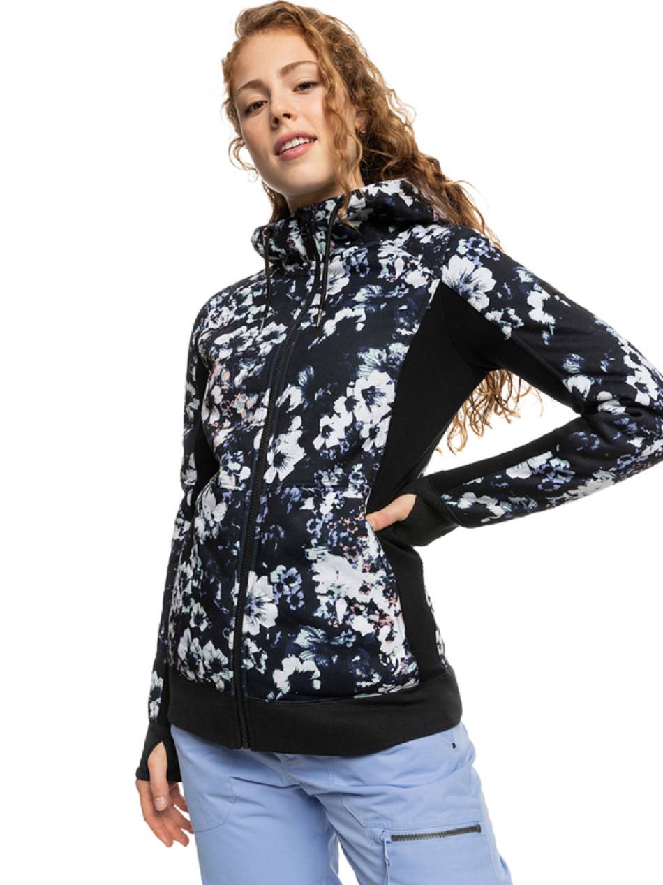 Women\'s Roxy Frost Zip-Up Sherpa Fleece Black | NZ_LW4292