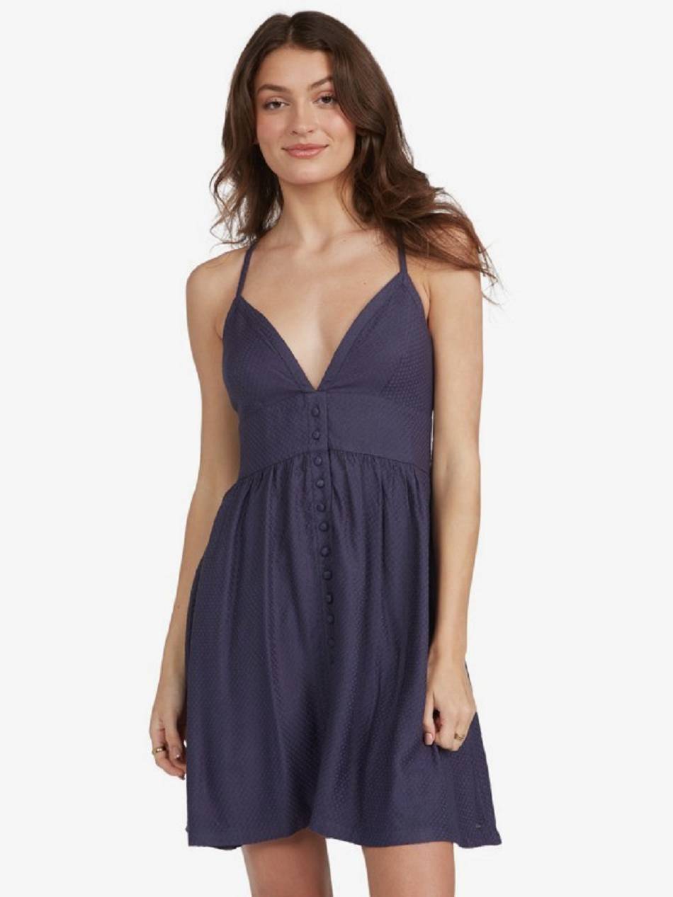 Women\'s Roxy Golden Lights Strappy Dress Indigo | NZ_LW9867