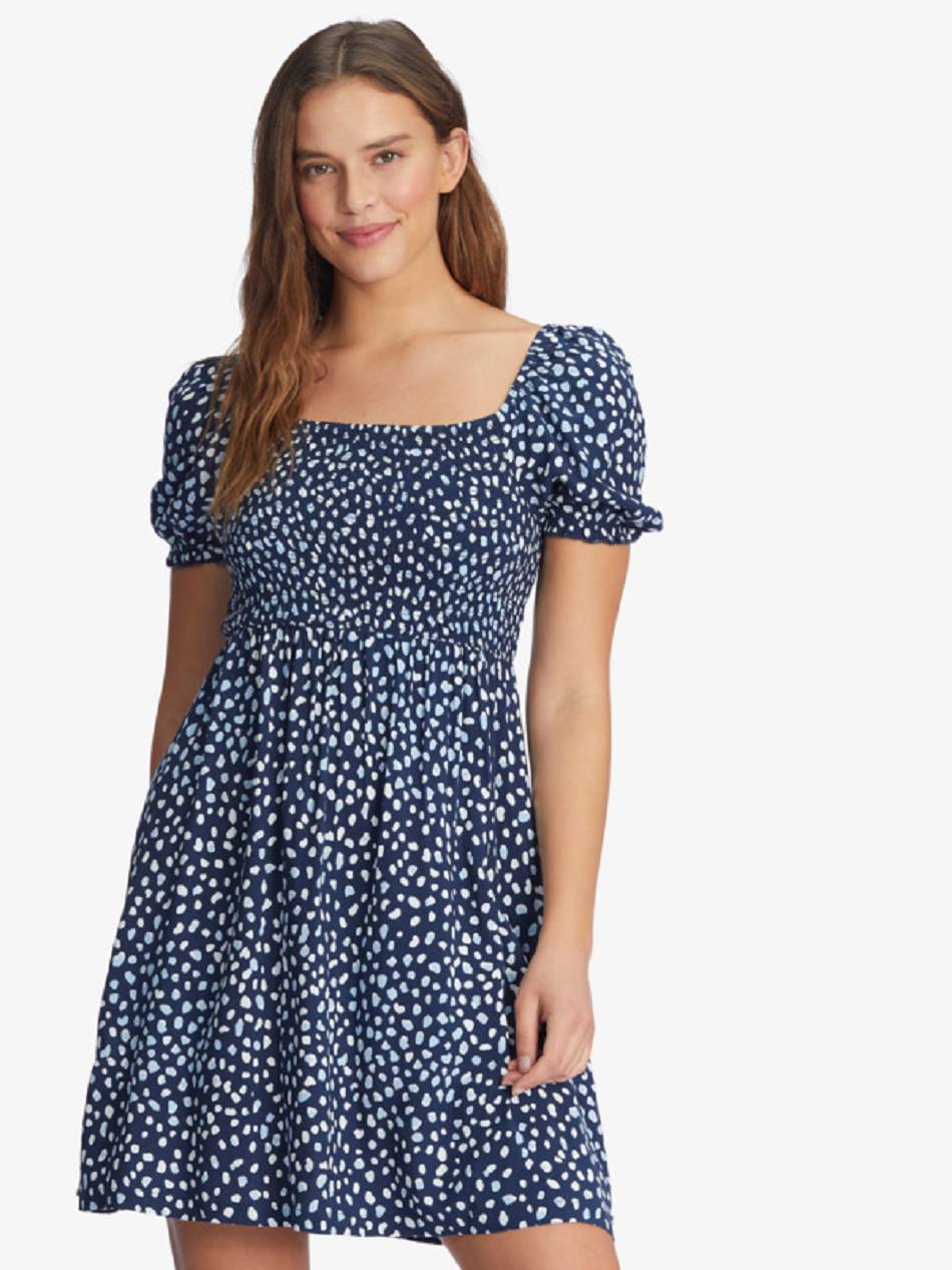 Women\'s Roxy Hello Petal Mini Dress Indigo | NZ_LW6993