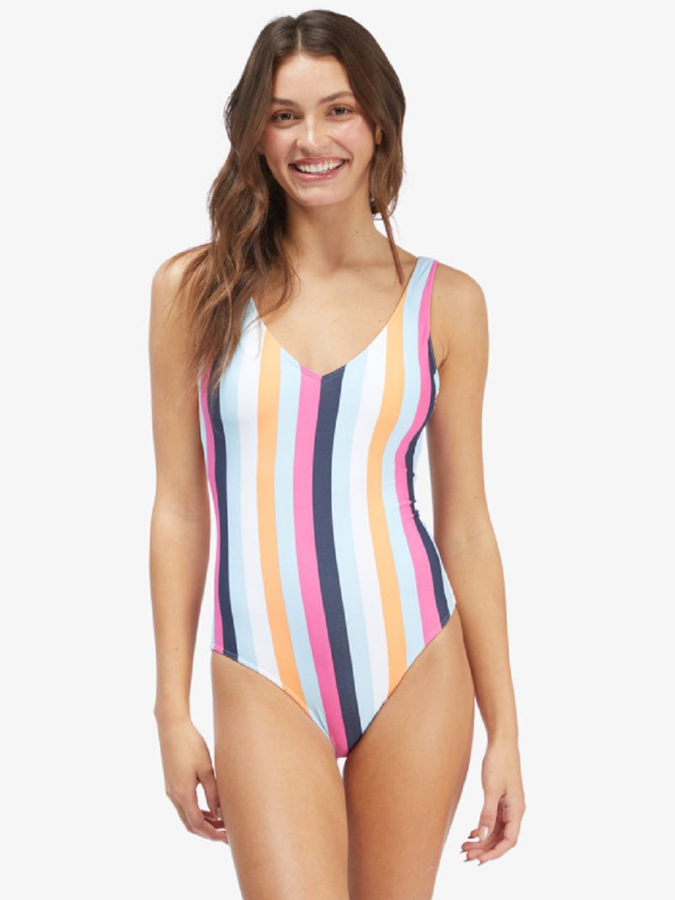 Women\'s Roxy Holiday Jungle One Pieces Blue Stripes | NZ_LW5574