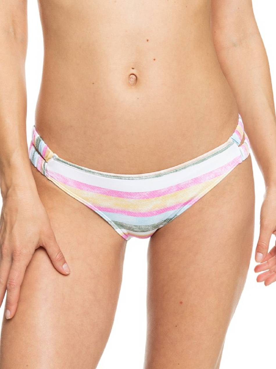 Women\'s Roxy Island In The Sun Moderate Coverage Bikini Bottoms White Orange | NZ_LW7669