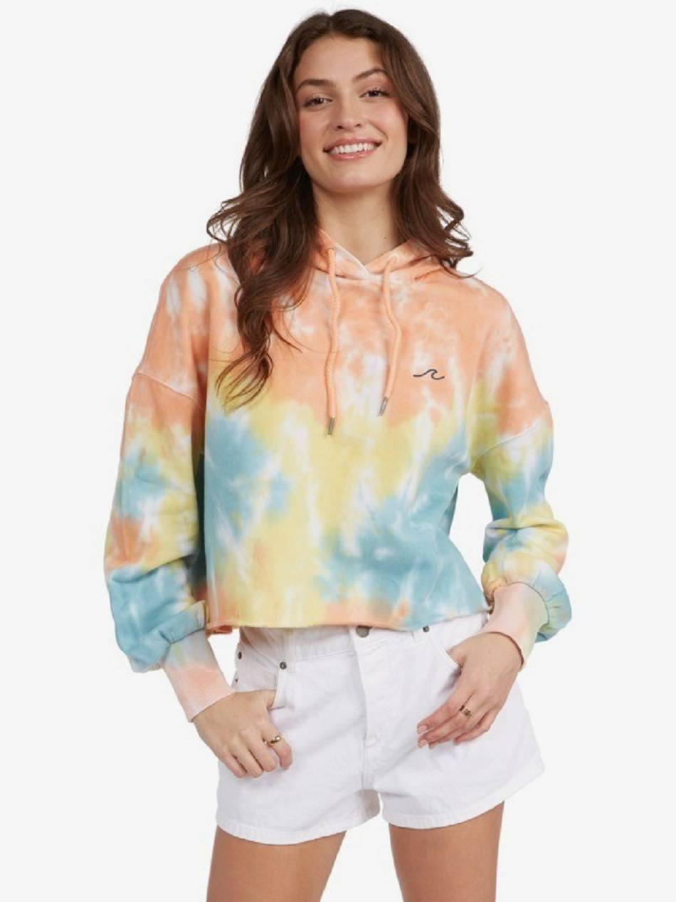 Women\'s Roxy Island Tie-Dye Hoodies Multicolor Wash | NZ_LW6639