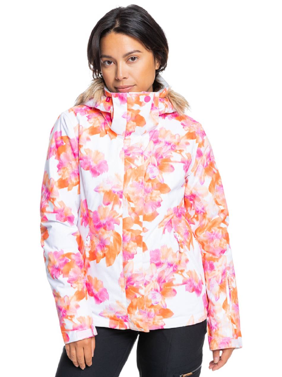 Women\'s Roxy Jet Ski Insulated Snow Jackets pink flower | NZ_LW2747