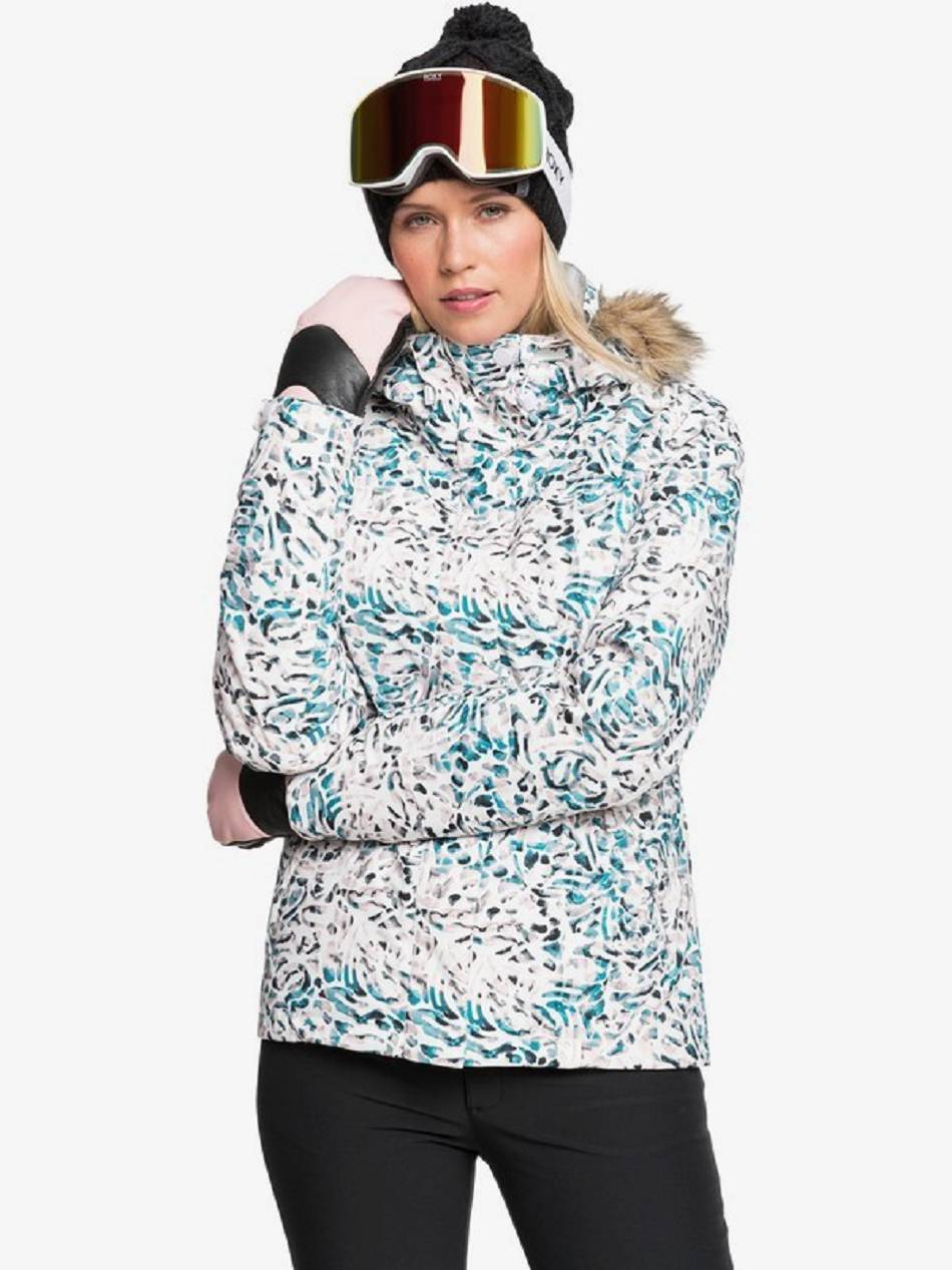 Women\'s Roxy Jet Ski Insulated Snow Jackets White blue | NZ_LW5639