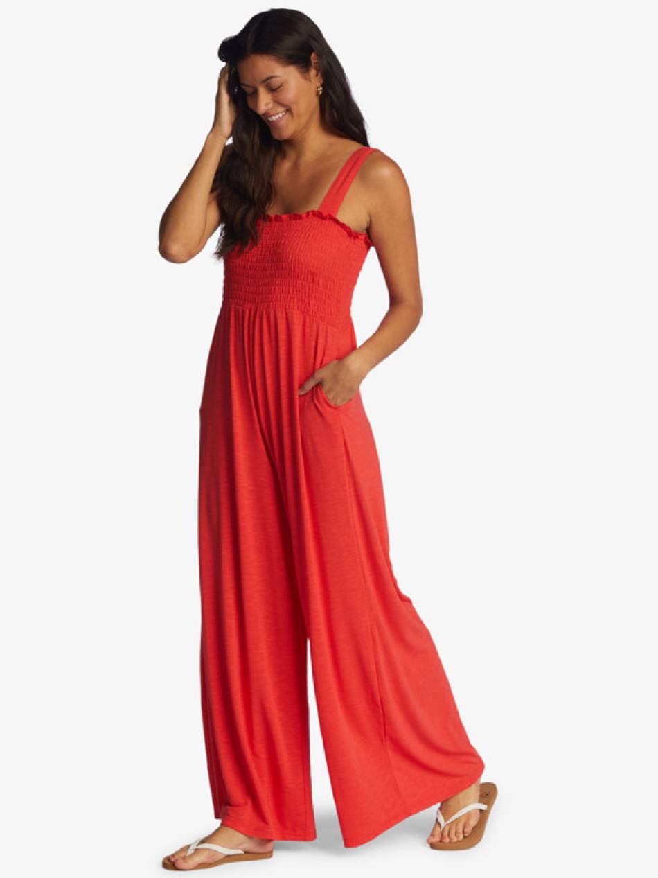 Women\'s Roxy Just Passing By Strappy Jumpsuits Red | NZ_LW6636