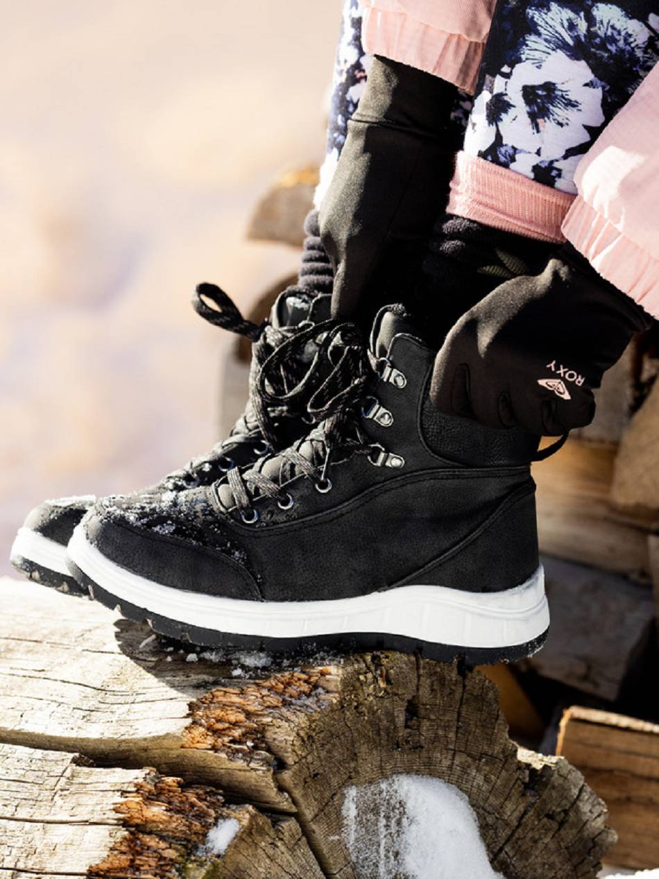 Women\'s Roxy Karmel Lace-Up Snow Boots Black | NZ_LW7426