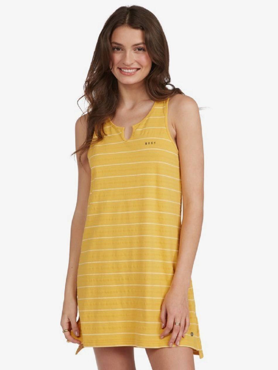 Women\'s Roxy Life Tank Dress yellow | NZ_LW6122