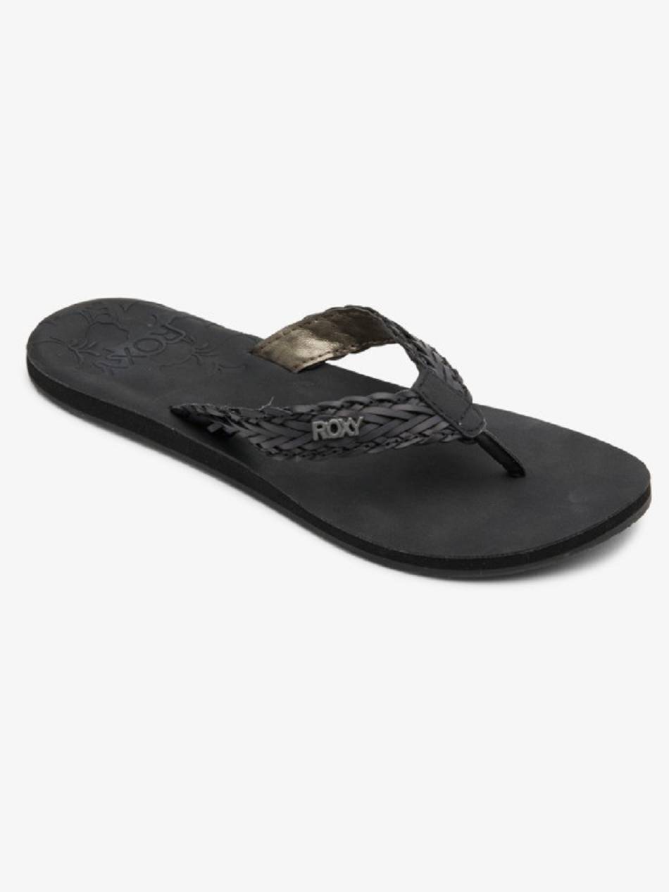 Women\'s Roxy Lili Flip Flops Black | NZ_LW2294