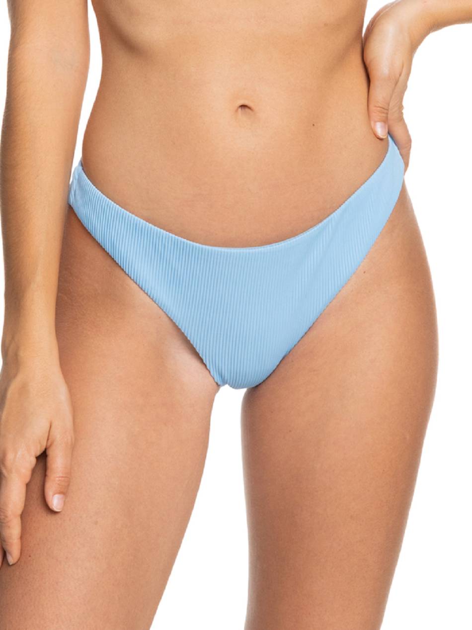 Women\'s Roxy Love The Baja Cheeky Ribbed Bikini Bottoms Blue | NZ_LW6197