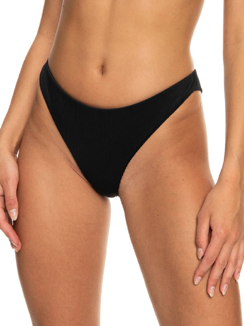 Women\'s Roxy Love The Baja Cheeky Ribbed Bikini Bottoms Dark Grey | NZ_LW8251