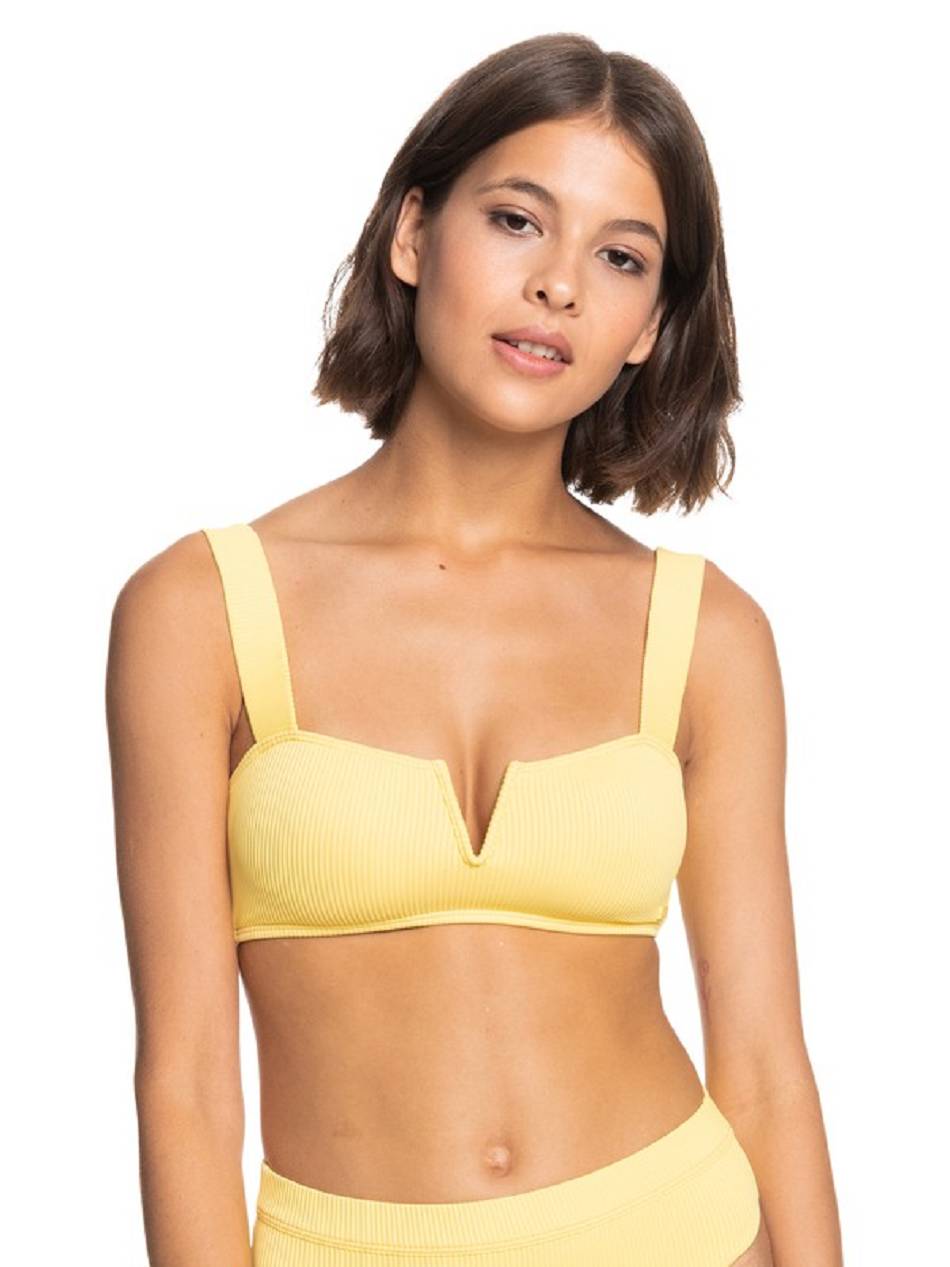 Women\'s Roxy Love The Coco V Bralette Bikini Tops yellow | NZ_LW1023