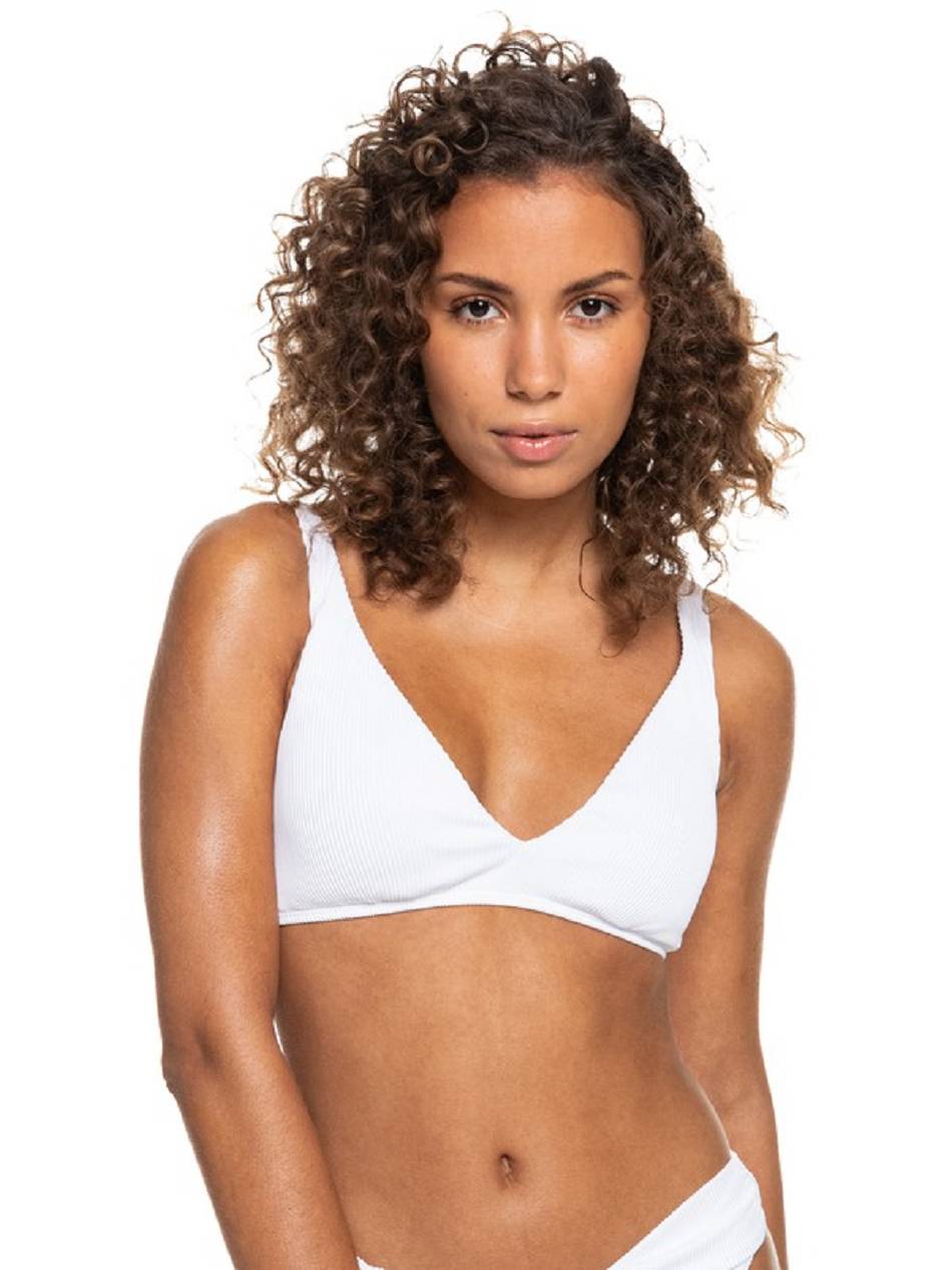 Women\'s Roxy Love The Oceana Elongated Triangle Bikini Tops White | NZ_LW3810