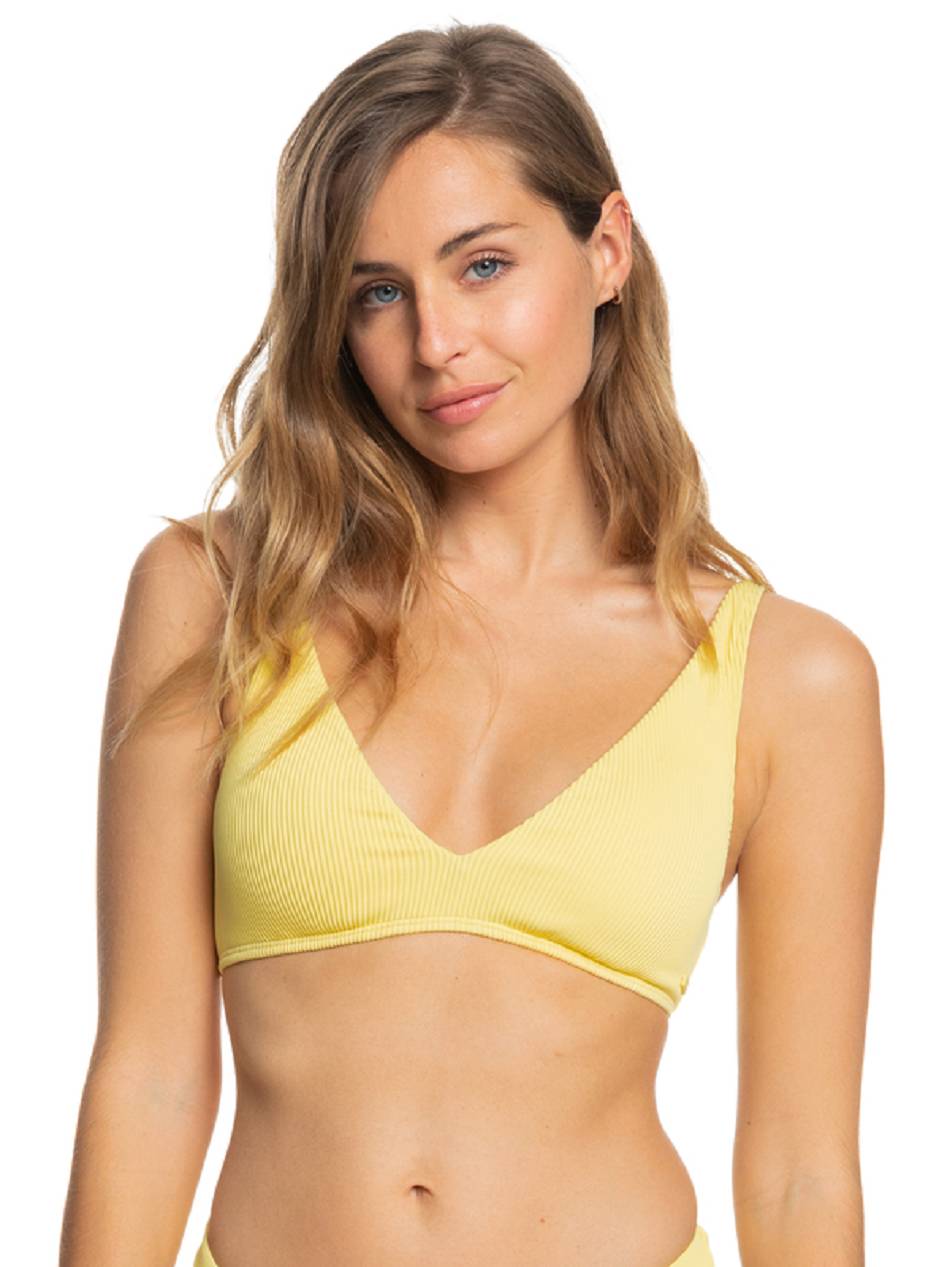 Women\'s Roxy Love The Oceana Ribbed Triangle Bikinis yellow | NZ_LW3415