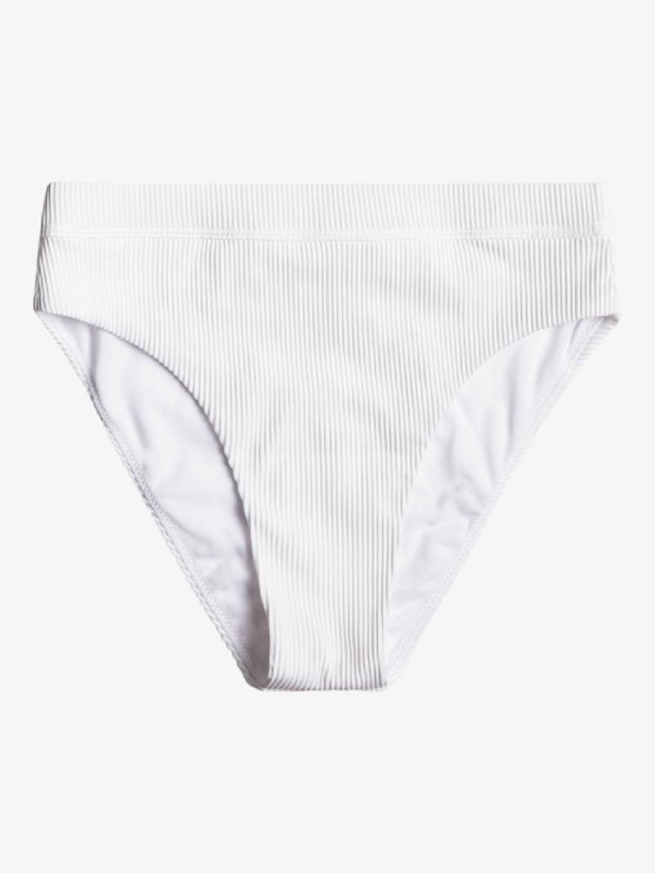 Women\'s Roxy Love The Shorey Ribbed Bikini Bottoms White | NZ_LW2402