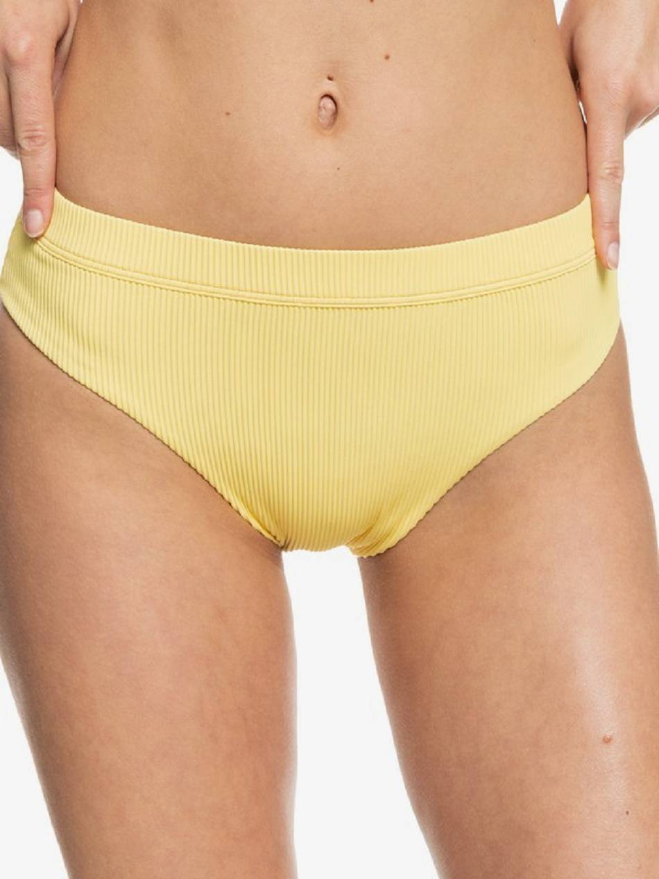 Women\'s Roxy Love The Shorey Ribbed Bikini Bottoms yellow | NZ_LW2773