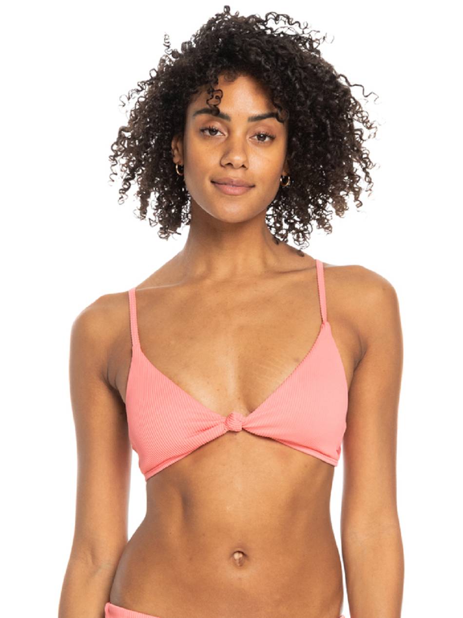 Women\'s Roxy Love The Surf Knot Ribbed Triangle Bikinis Rose | NZ_LW1451