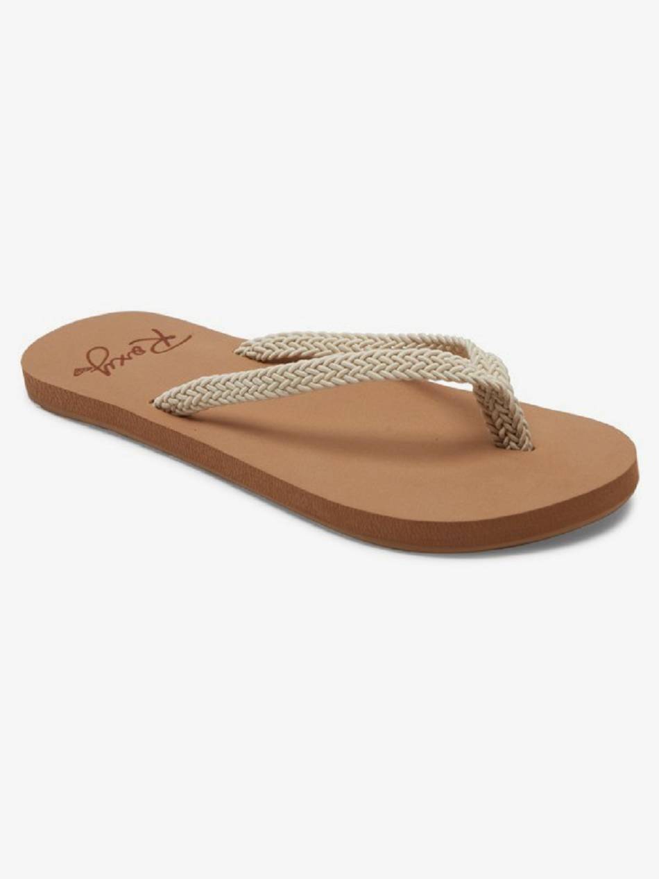 Women\'s Roxy Malia Flip Flops Beige | NZ_LW9662