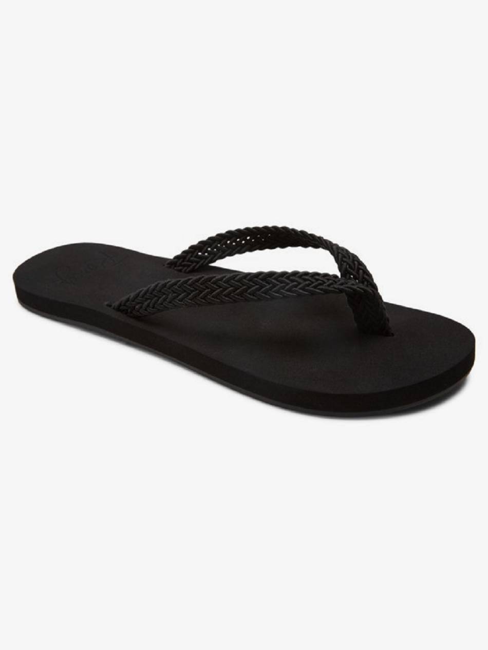 Women\'s Roxy Malia Flip Flops Black | NZ_LW9574