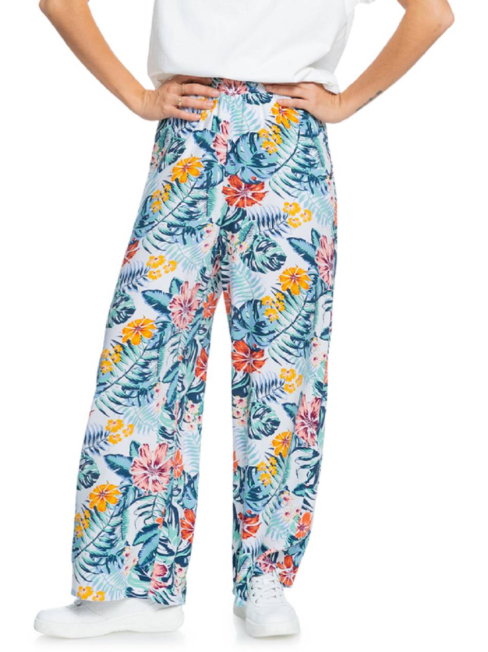 Women\'s Roxy Midnight Song Ankle Grazer Pants blue Flower | NZ_LW6654