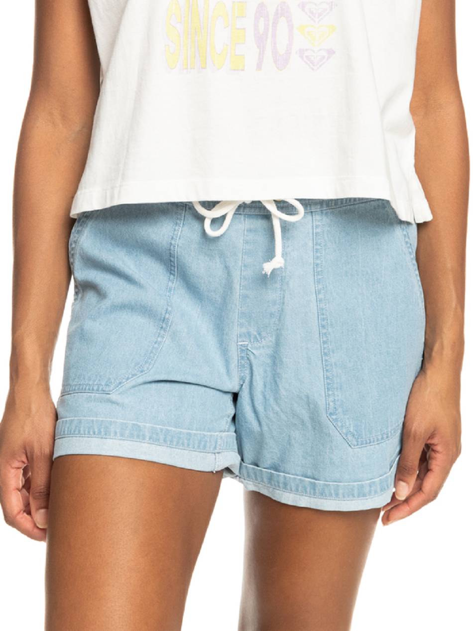 Women\'s Roxy Milady Beach Regular Denim Shorts Light blue | NZ_LW3756