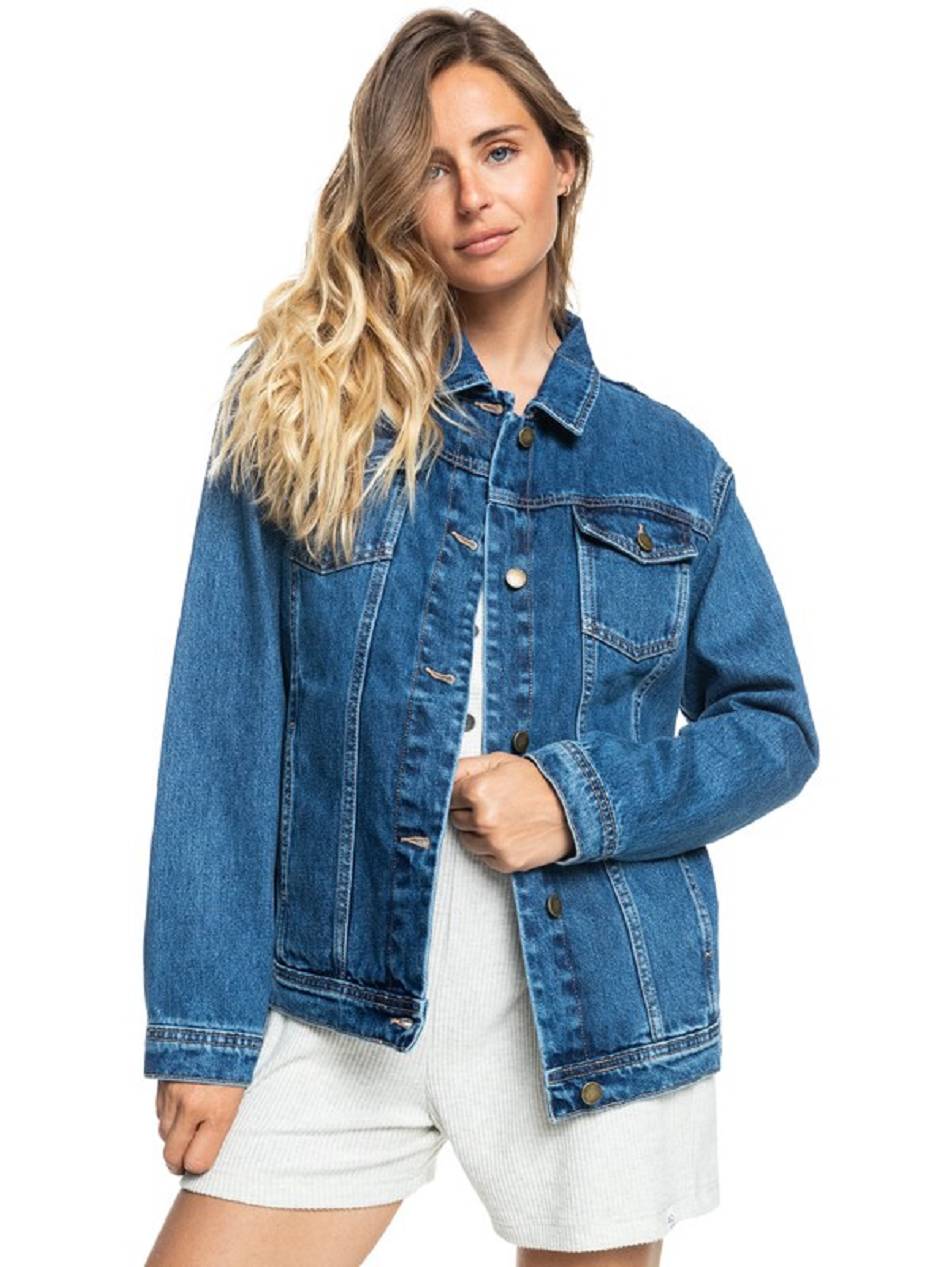 Women\'s Roxy Mountain Roads Denim Jackets Blue | NZ_LW2681