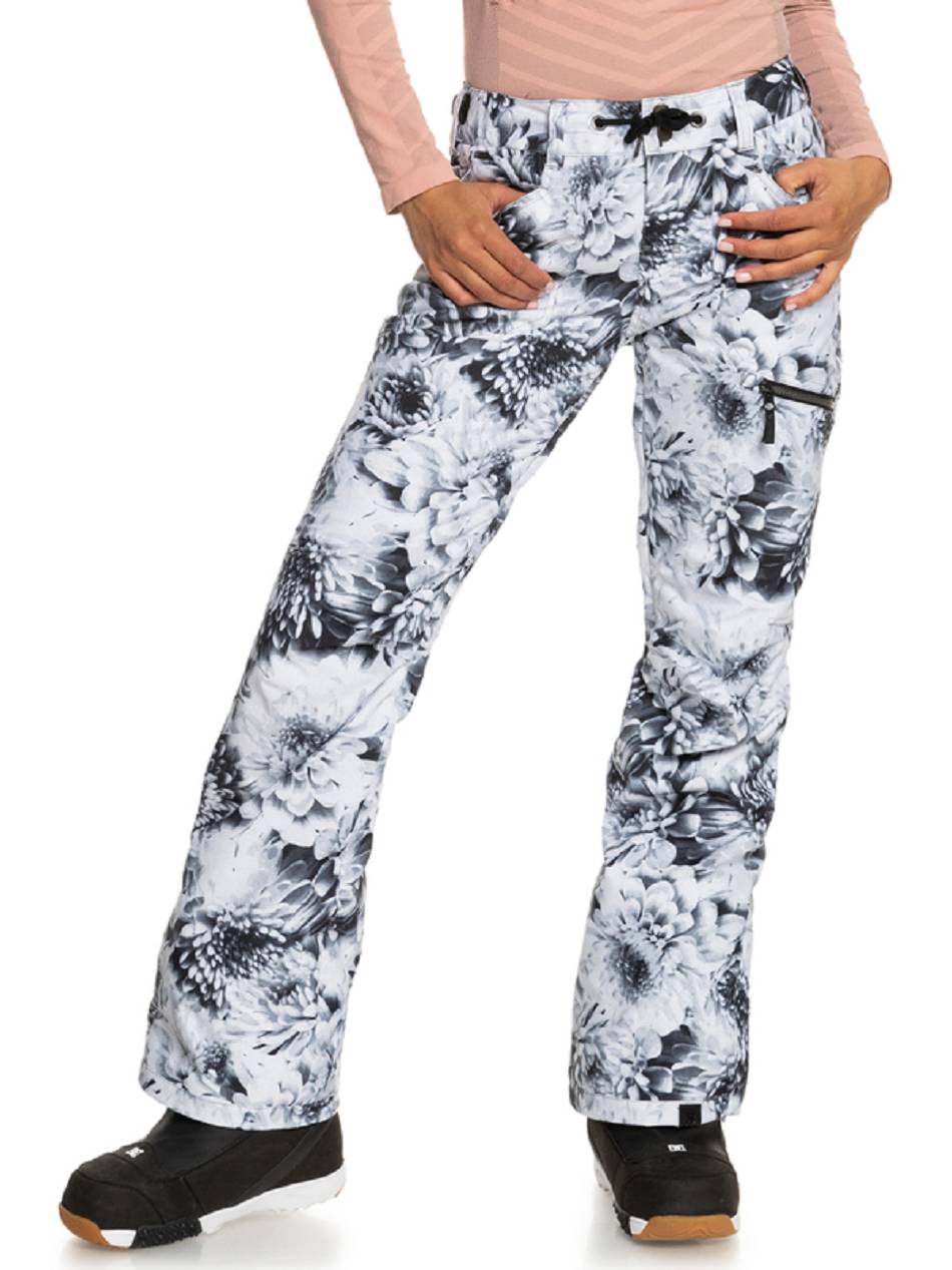 Women\'s Roxy Nadia Printed Insulated Snow Pants white flower | NZ_LW8466