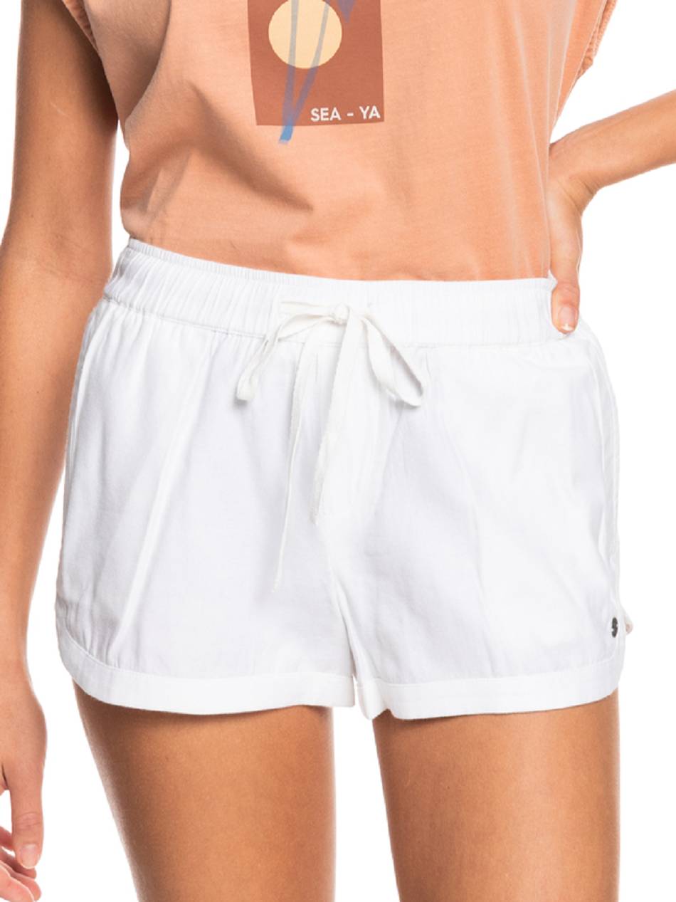 Women\'s Roxy New Impossible Love Pull-On Beach Shorts White | NZ_LW3040