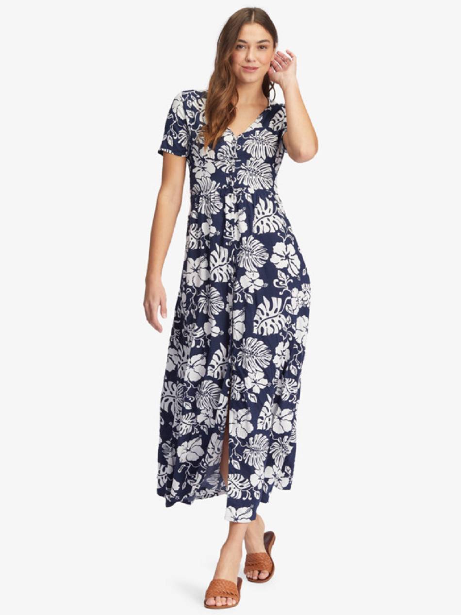 Women\'s Roxy Ocean Echo Maxi Dress Indigo | NZ_LW5270