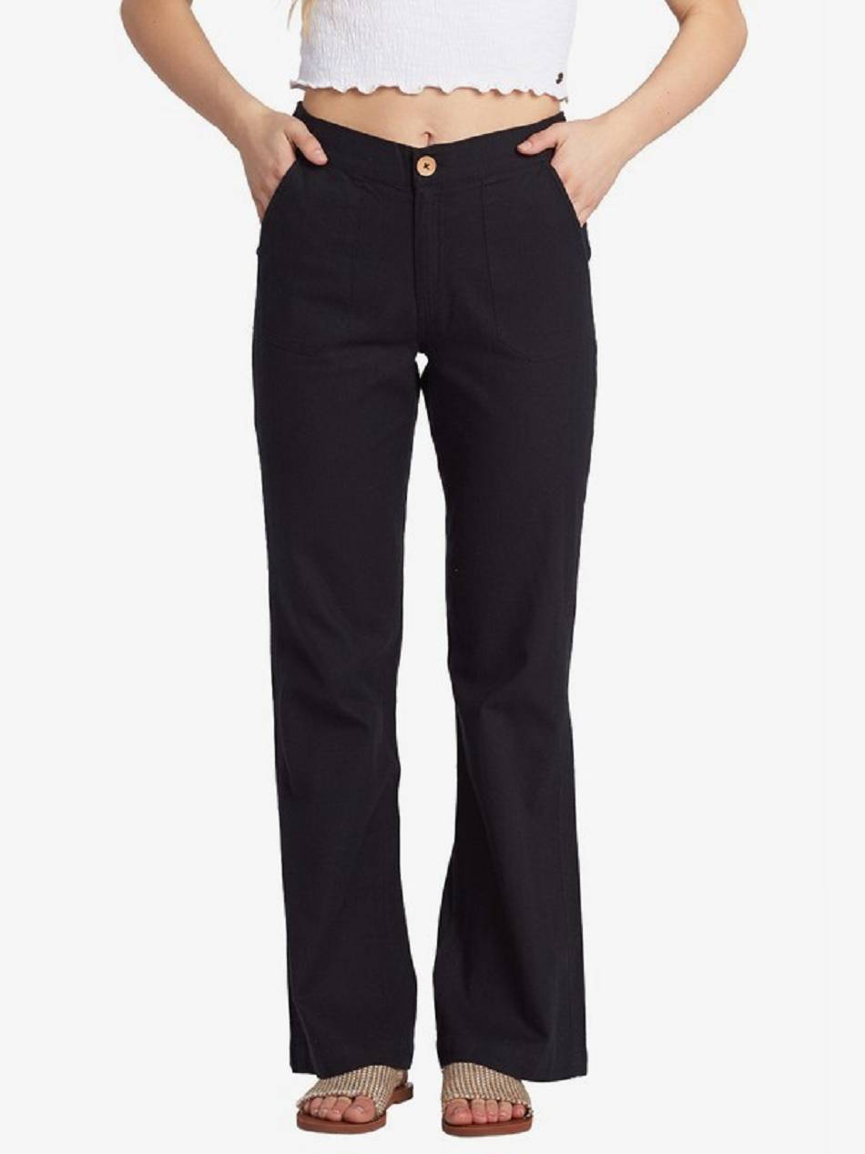 Women\'s Roxy Oceanside High Waist Flared Pants Black | NZ_LW6339