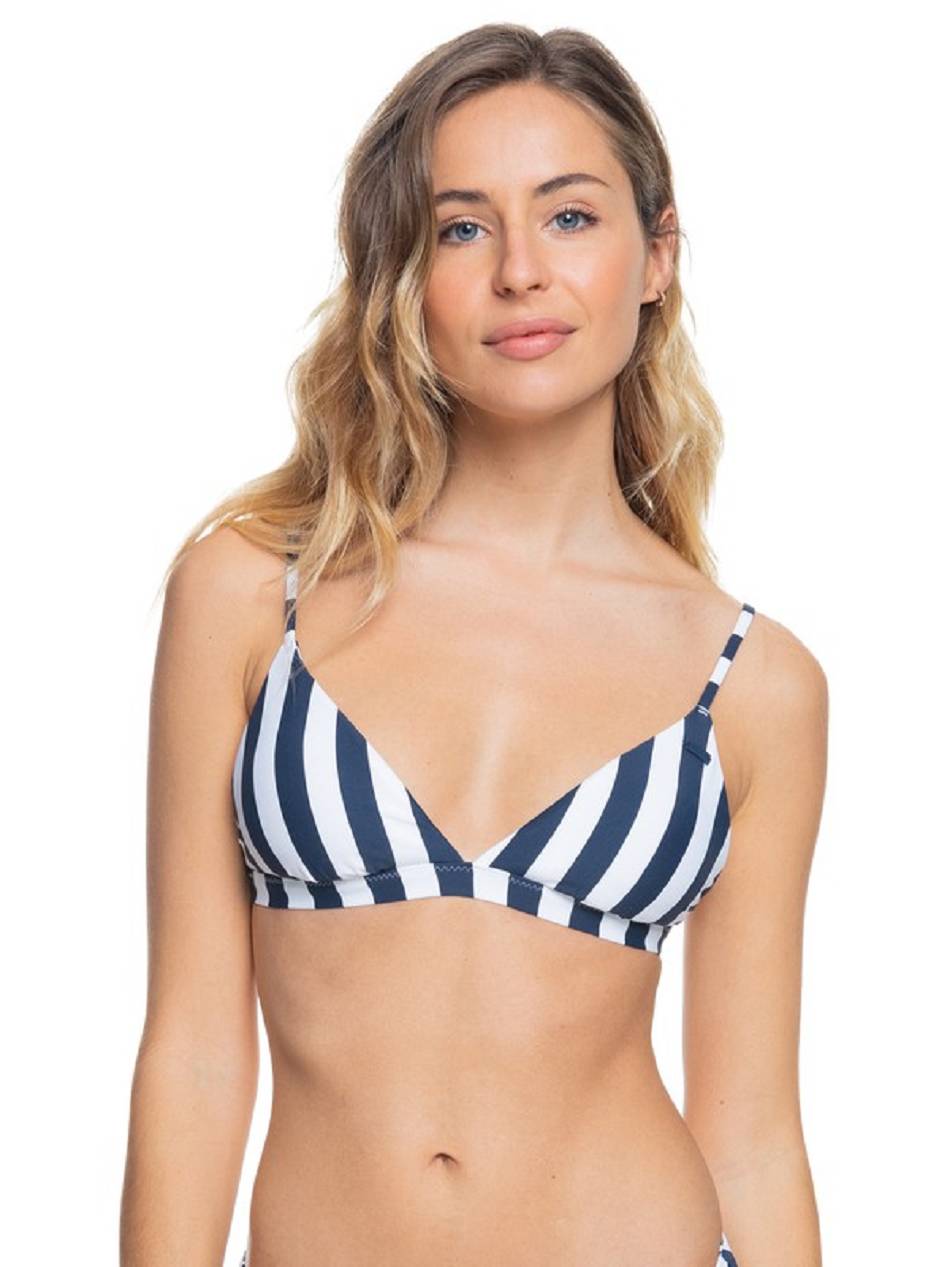 Women\'s Roxy Parallel Paradiso Reversible Triangle Bikinis Indigo Stripes | NZ_LW5493