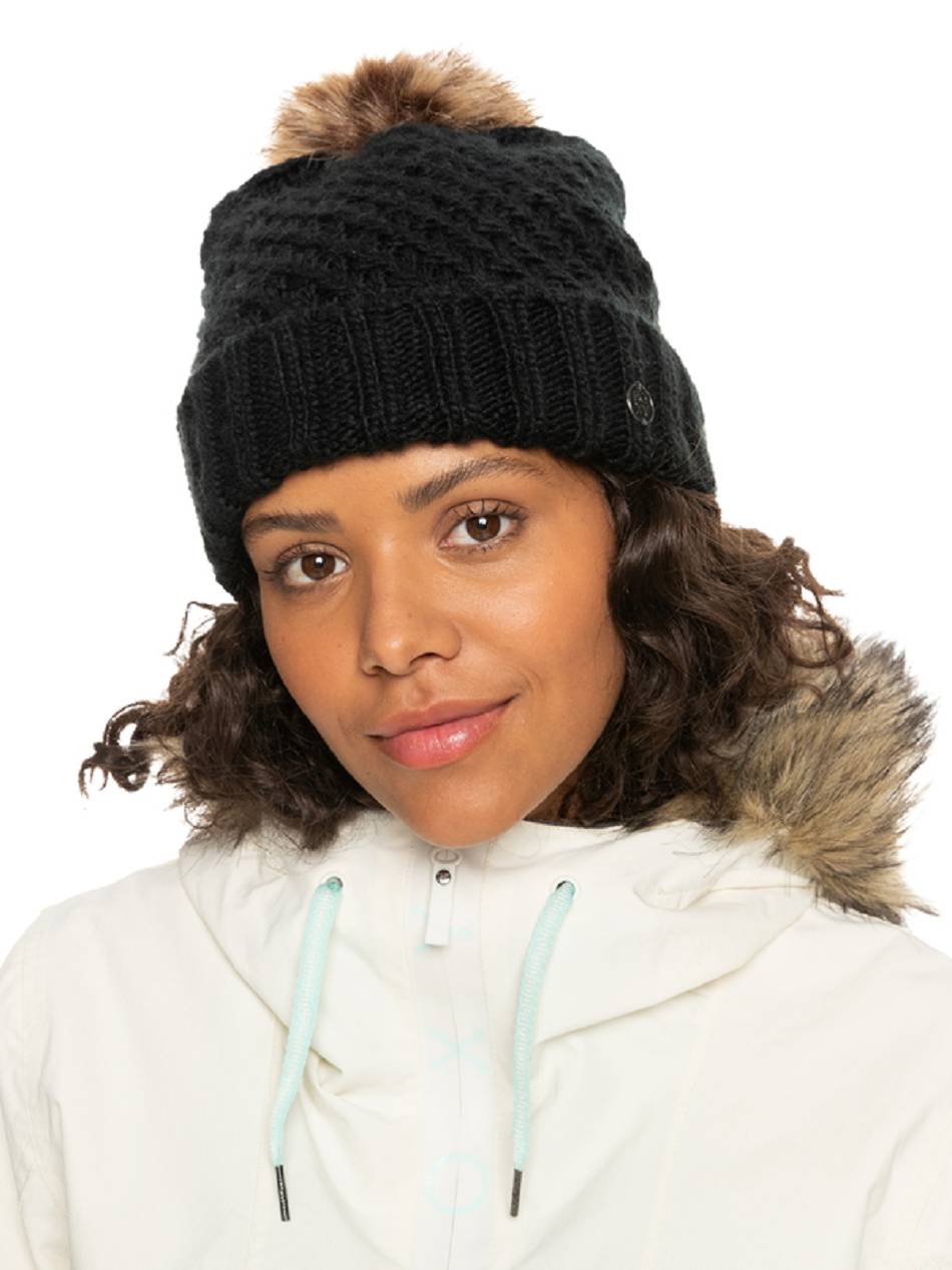 Women\'s Roxy Peak Chic Beanies Black | NZ_LW2646