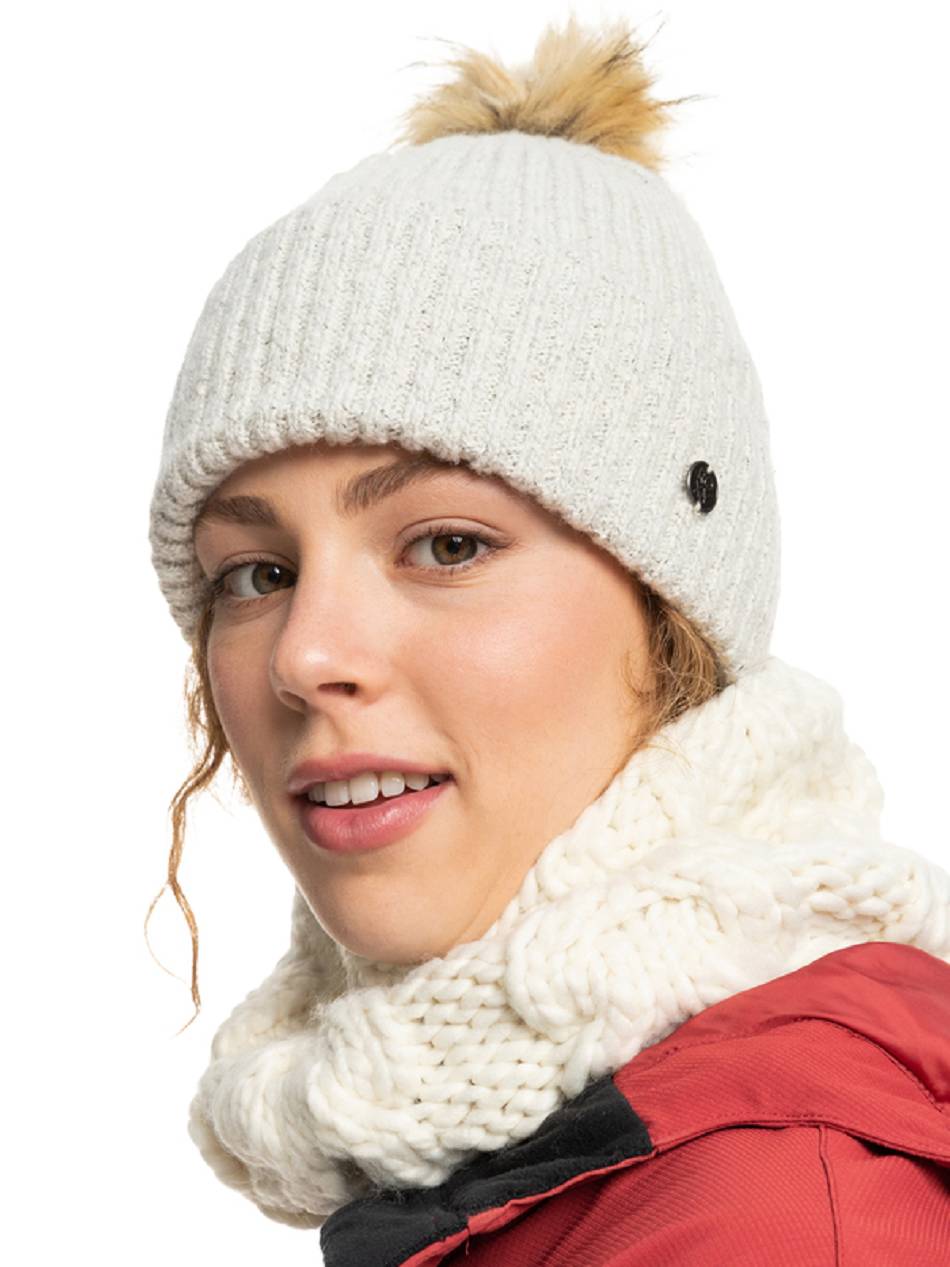 Women\'s Roxy Peak Chic Beanies White | NZ_LW4700