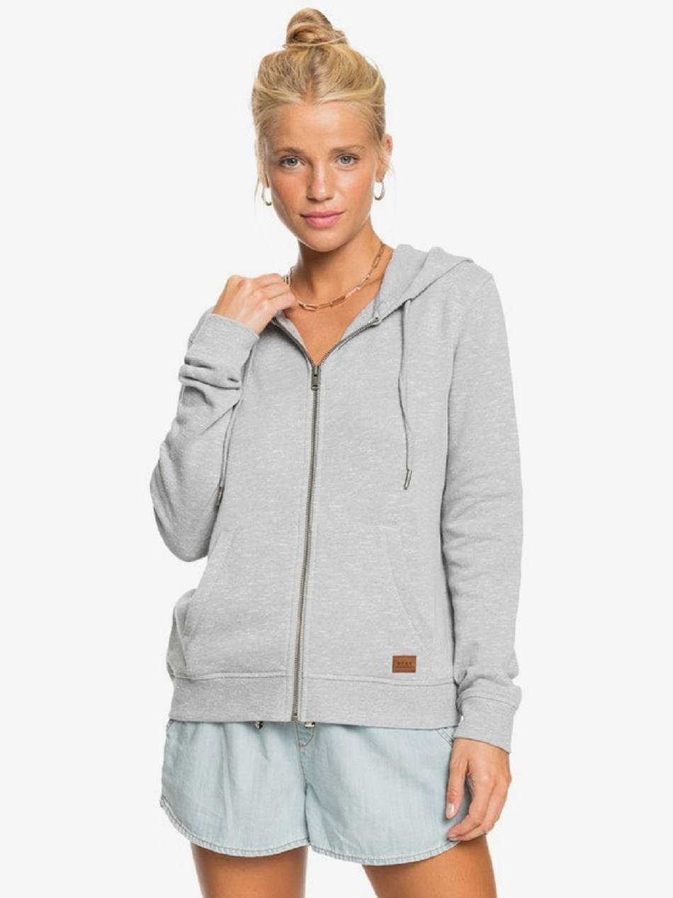 Women\'s Roxy Perfect Wave Hoodies grey | NZ_LW4865