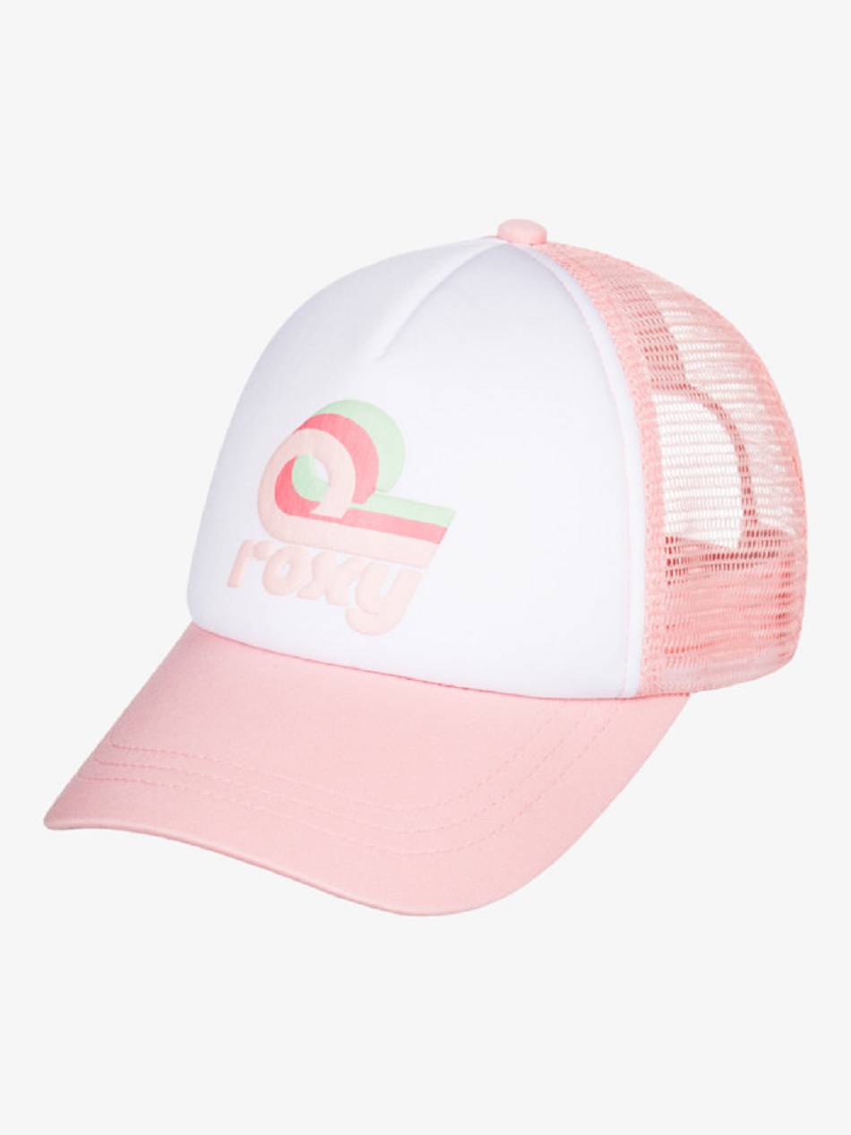 Women\'s Roxy Pink Scarlet Trucker Hats White pink | NZ_LW9387