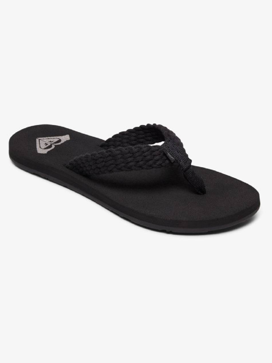 Women\'s Roxy Porto Braid Flip Flops Black | NZ_LW5798