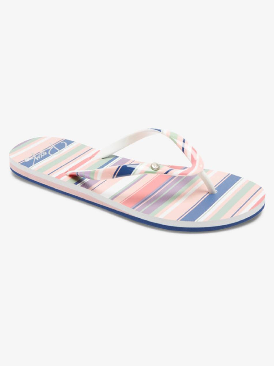 Women\'s Roxy Portofino Flip Flops White / Pink / Multicolor | NZ_LW1785