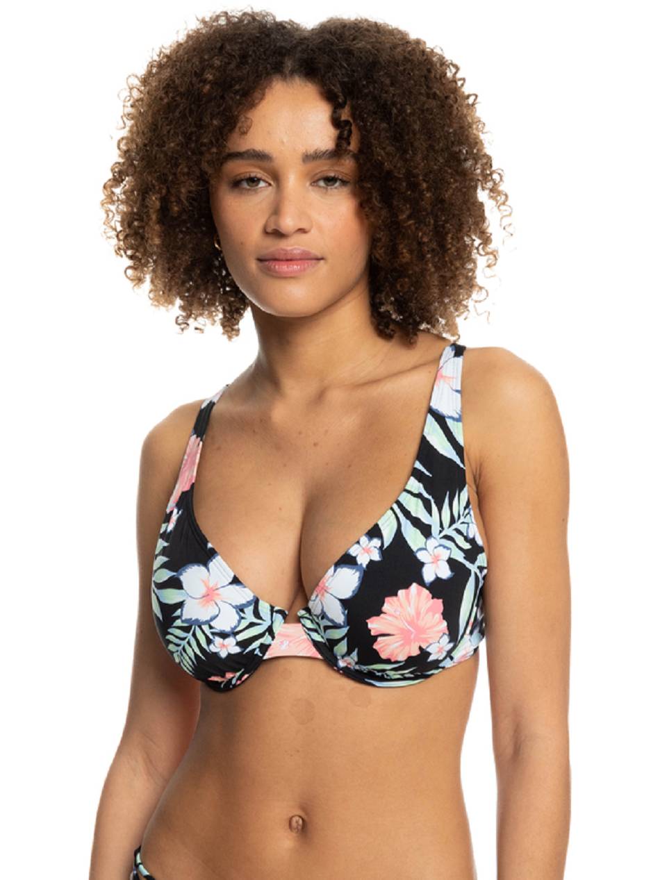 Women\'s Roxy Printed Beach Classics Bikinis Dark Grey flower | NZ_LW2994