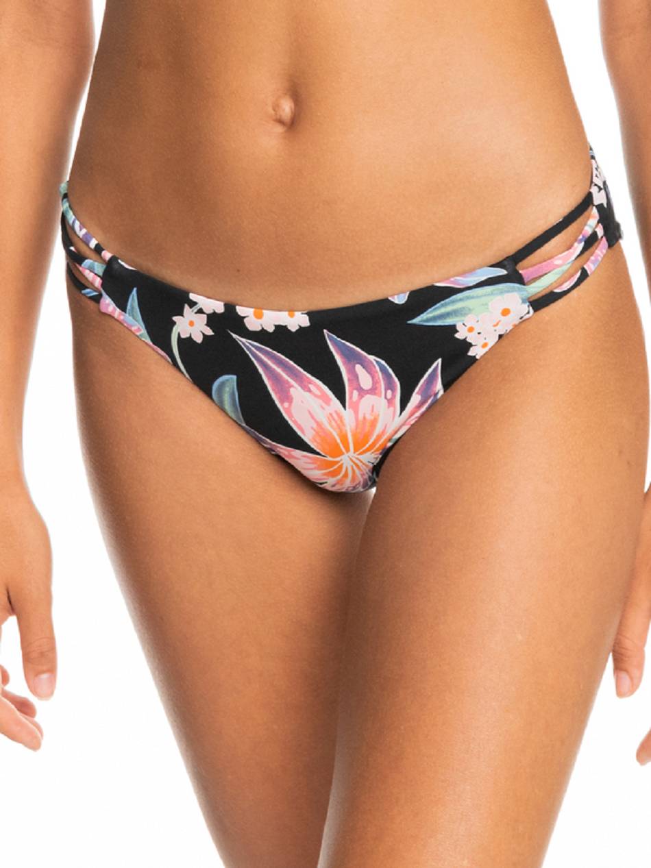 Women\'s Roxy Printed Beach Classics Hipster Bikinis Dark Grey flower | NZ_LW3986