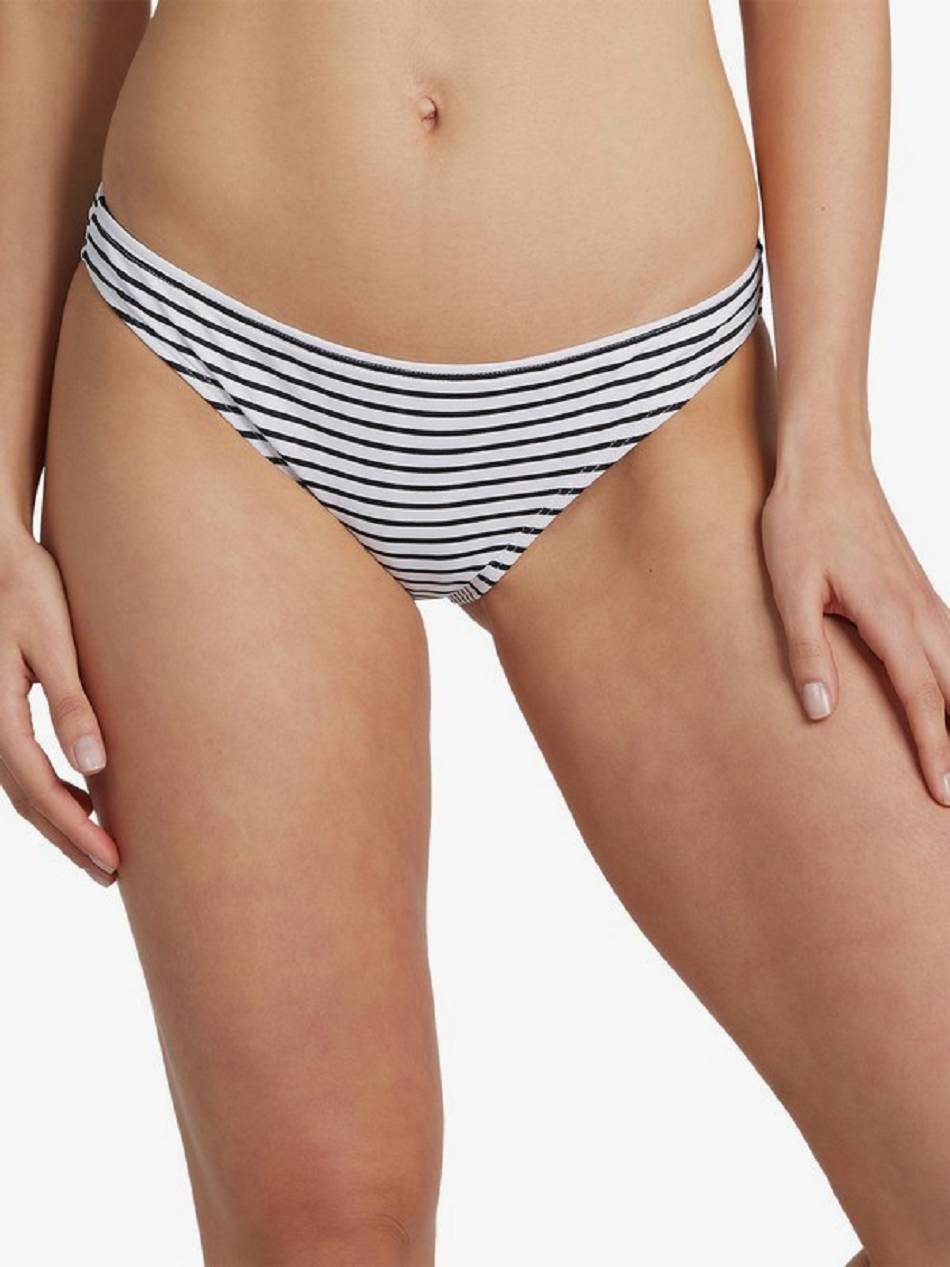 Women\'s Roxy Printed Beach Classics Moderate Bikinis Dark Grey Stripes | NZ_LW1595