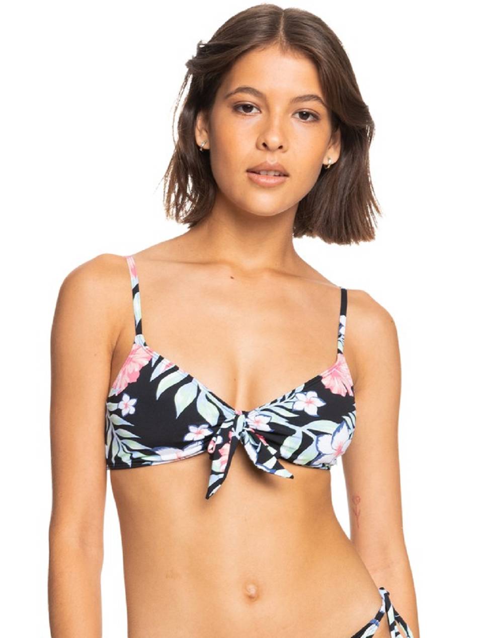 Women\'s Roxy Printed Beach Classics Triangle Bikini Tops Dark Grey | NZ_LW2782