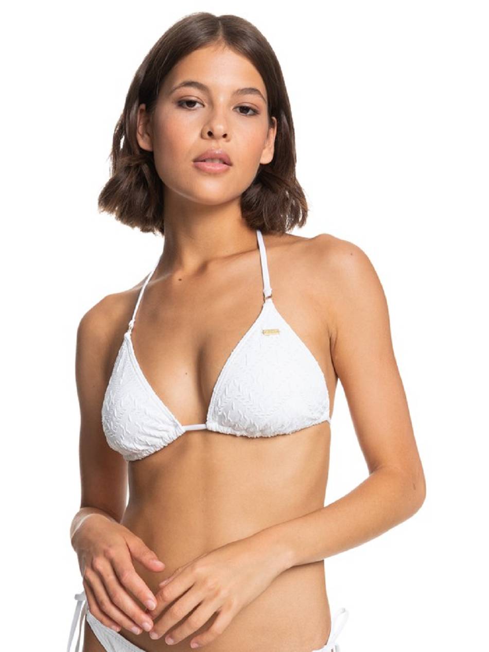 Women\'s Roxy Quiet Beauty Triangle Bikini Tops White | NZ_LW4851