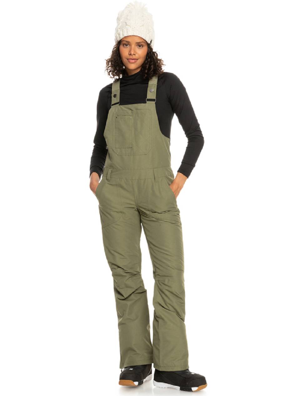 Women\'s Roxy Rideout Insulated Snow Bib Snow Pants Deep Green | NZ_LW4376