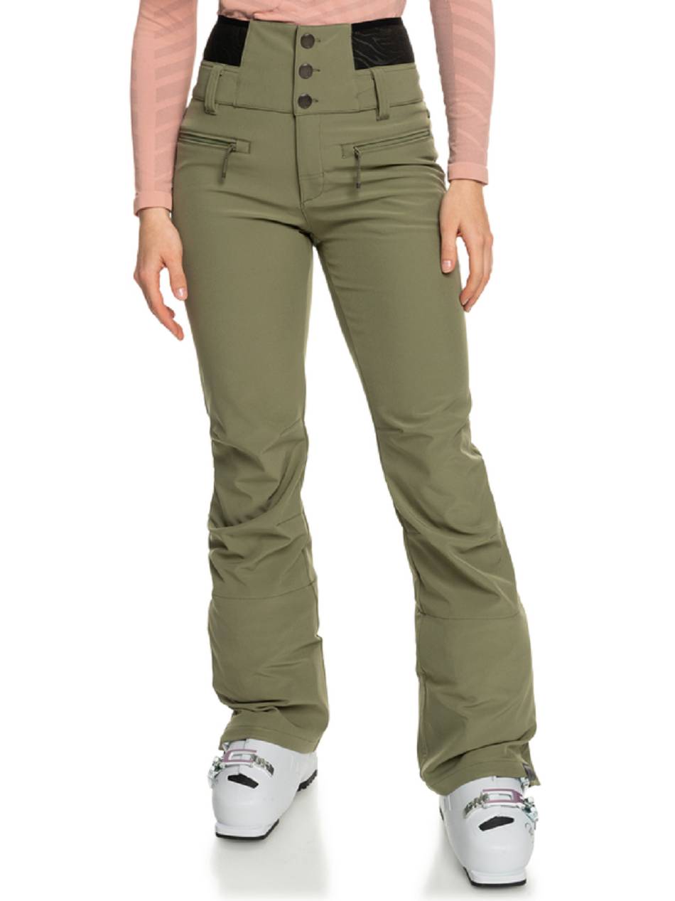 Women\'s Roxy Rising High Shell Snow Pants Deep Green | NZ_LW2370