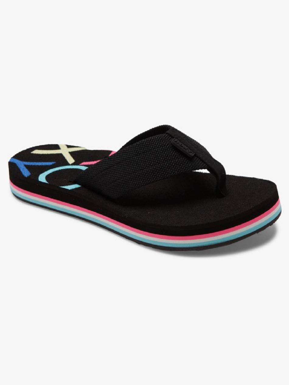 Women\'s Roxy Send It Flip Flops Black | NZ_LW8927