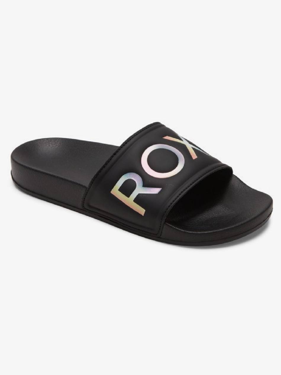 Women\'s Roxy Slippy Slide Essentials Black | NZ_LW7001