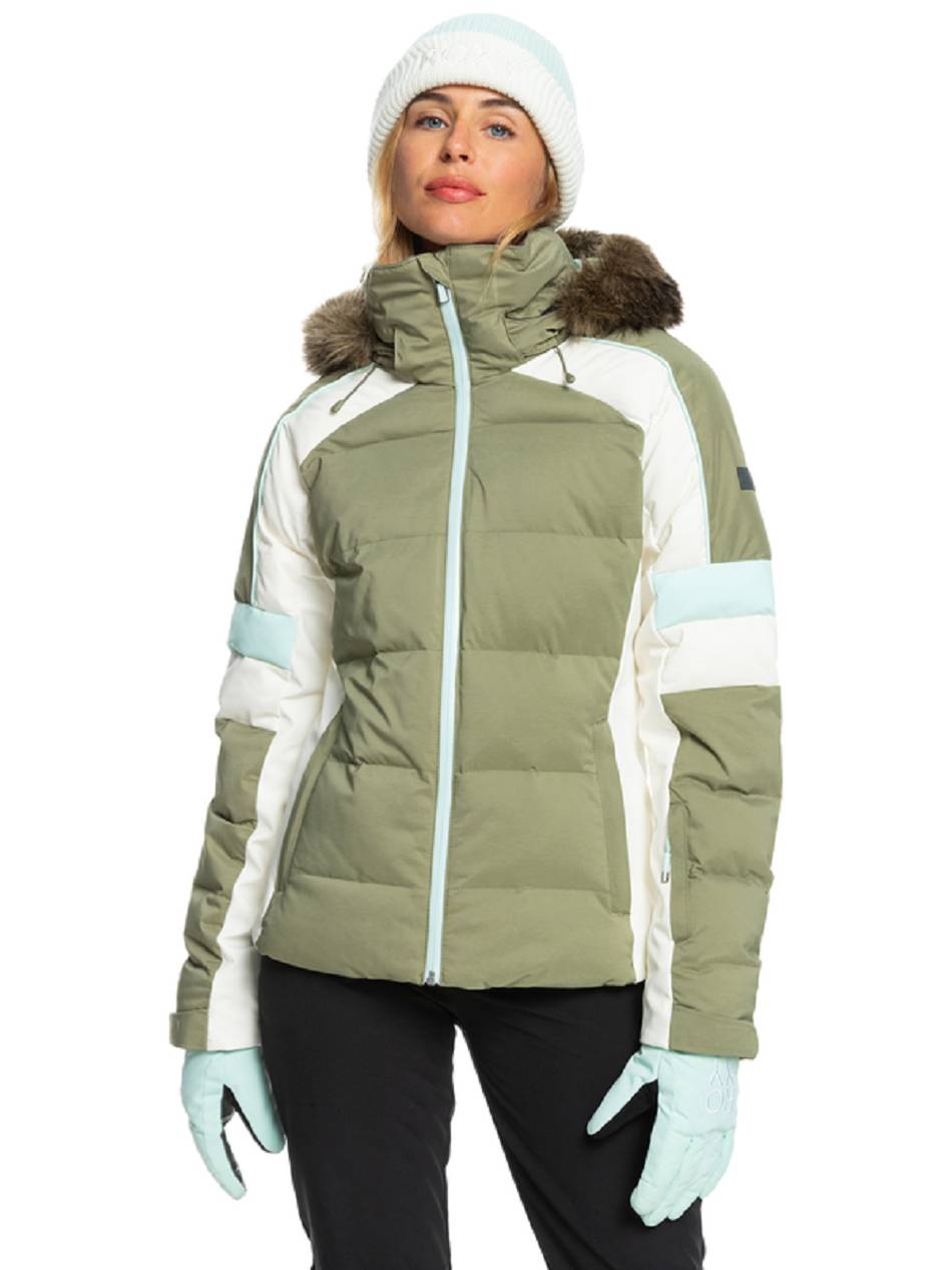 Women\'s Roxy Snow Blizzard Insulated Snow Jackets Deep Green | NZ_LW4742