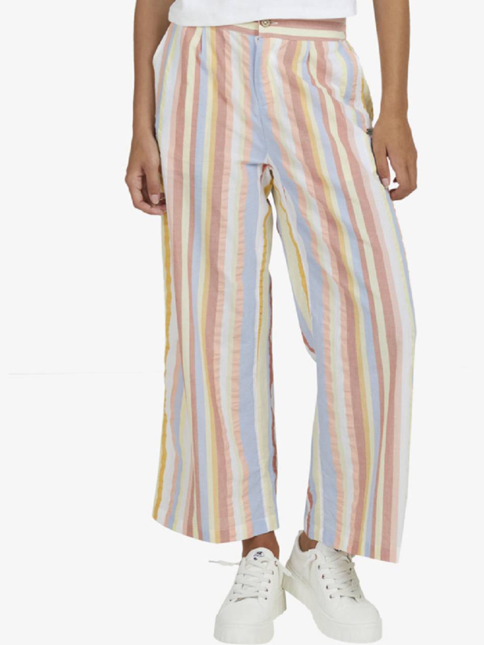 Women\'s Roxy South Pacific Cropped Pants rainbow Stripes | NZ_LW4631