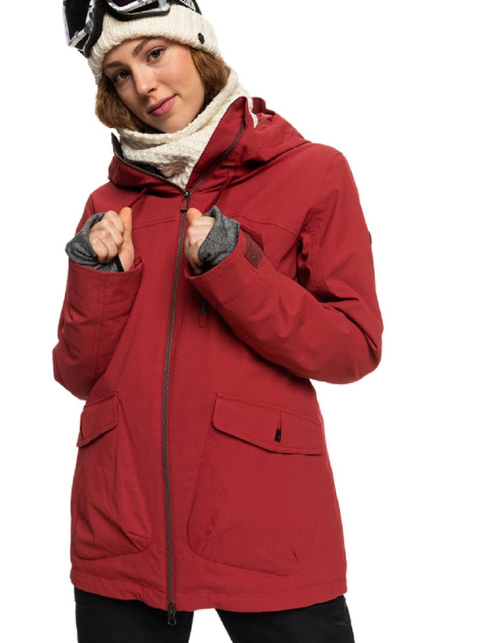 Women\'s Roxy Stated WarmLink Snow Jackets Dark Red | NZ_LW3556