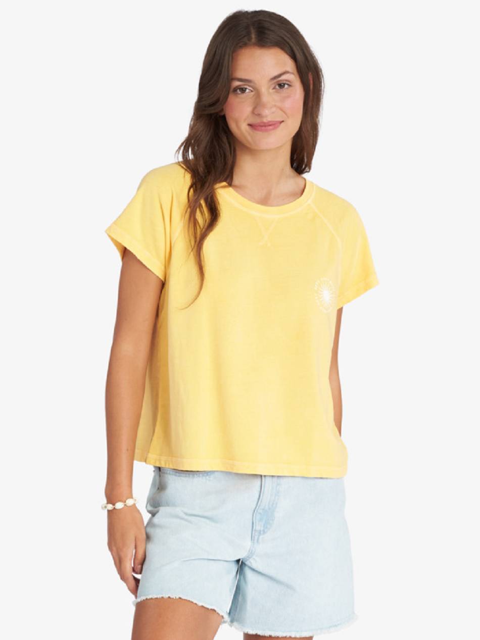 Women\'s Roxy Sun Around Us T-Shirt yellow | NZ_LW1733